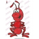 Happy Red Ant Embroidery Design